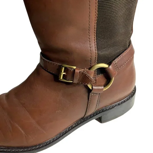 Johnston & Murphy Women's Brown Knee-High Riding Boots- genuine leather - Picture 4 of 16